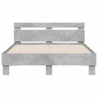 Bedframe met hoofdeinde bewerkt hout betongrijs 120x200 cm - thumbnail