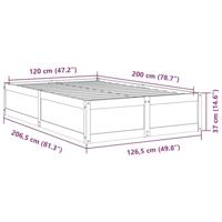 Bedframe zonder matras massief grenenhout wit 120x200 cm - thumbnail
