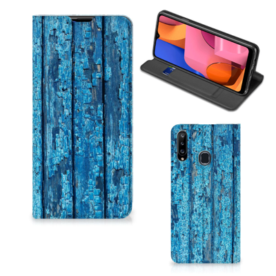 Samsung Galaxy A20s Book | Wallet Case | Wood Blue