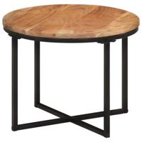 Salontafel 45x45x35 cm massief acaciahout en ijzer - thumbnail