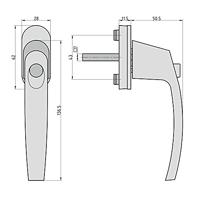 Basi 7554-0010 Venstergreep met drukknopbeveiliging Zilver - thumbnail