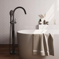 Brauer Gunmetal Edition Vrijstaande Vrijstaand Badmengkraan - met 3 Standen Handdouche - Doucheslang - Gunmetal Geborsteld Pvd - thumbnail