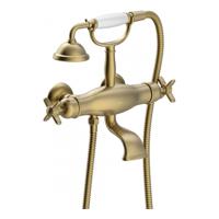 Thermostaat Bad/Douche Tres Clasic Incl Handdouche op Houder Verouderd Messing Mat Tres - thumbnail