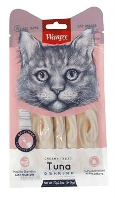 WANPY CREAMY LICKABLE TREATS TUNA / SHRIMP 14 GR 5 ST