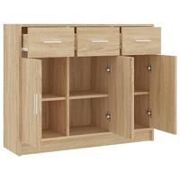 Dressoir 91x28x75 cm bewerkt hout sonoma eikenkleurig - thumbnail