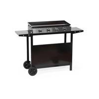 Tuinplancha tuin max merida - 4 lichten - op een kar - geëmailleerd staal - 75 x 35 cm - zwart - thumbnail