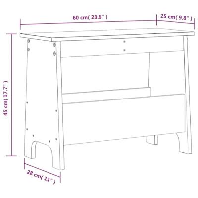 Halbankje 60x28x45 cm massief grenenhout wasbruin - thumbnail