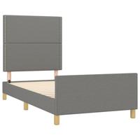 Bedframe zonder matras 90x200 cm stof donkergrijs - thumbnail
