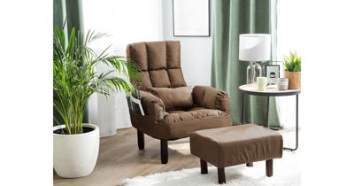 Beliani OLAND - Fauteuil-Bruin-Polyester Beliani OLAND - Fauteuil-Bruin-Polyester