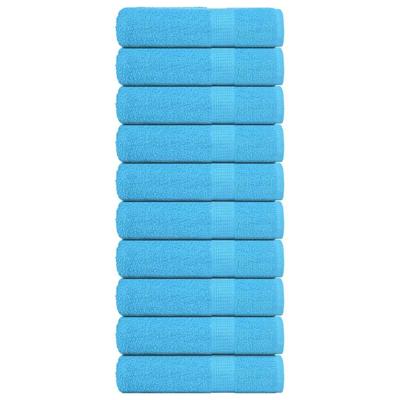 VidaXL Douchehanddoeken frogn 10 st 70x140 cm 360 g/m² turquoise