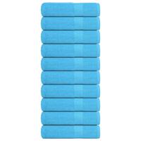VidaXL Douchehanddoeken frogn 10 st 70x140 cm 360 g/m² turquoise - thumbnail