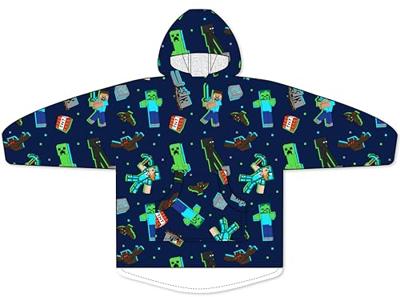 Minecraft hoodie poncho 7 - 14 jaar - polyester Minecraft hoodie poncho 7 - 14 jaar - polyester