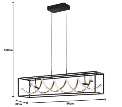 Fischer & Honsel Design hanglampGian zwart led - 61046