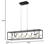 Fischer & Honsel Design hanglampGian zwart led - 61046 - thumbnail