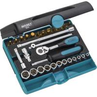 HAZET Dopsleutelset 854 | 1/4 inch (6,3 mm) vierkant hol | Buiten-zeskant-tractieprofiel, Binnen-zeskant-profiel, Kruiskop profiel PH | 30-delig | - thumbnail