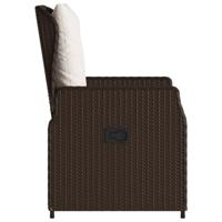 Tuinstoelen 2 st verstelbaar poly rattan bruin - thumbnail