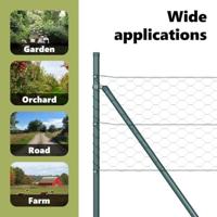 VidaXL Afrasteringspaal groen 25 x 0,6 m (36 mm gaas) staal en pvc - thumbnail