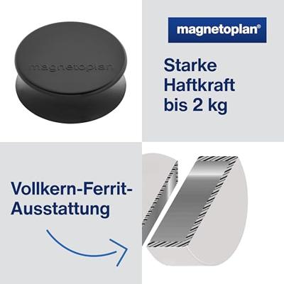 magnetoplan Magneet (Ø x h) 34 mm x 12.5 mm Rond Zwart 10 stuk(s) 1665012