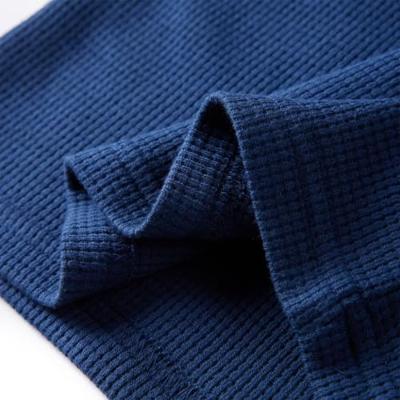 Kindertrui gewafeld met print 92 marineblauw