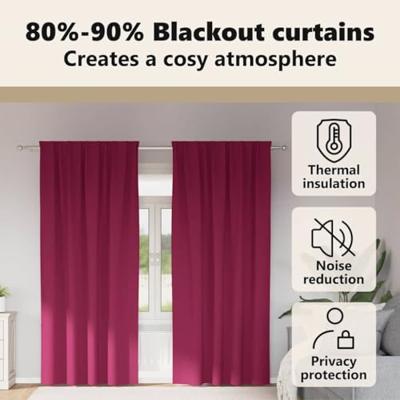 VidaXL Zwart-out gordijnen met ringen 2 pcs wijnrood 225 x 140 cm