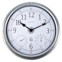NeXtime NE-4304GA Buitenweerstationklok 40cm Metaal Gegalvaniseerd Tulip - thumbnail