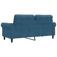 Tweezitsbank 140 cm fluweel blauw - thumbnail
