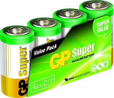 GP GP14A C Alkaline Super G-Tech batterij 1.5V (4 stuks) - thumbnail