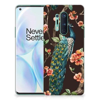 OnePlus 8 Pro | TPU Hoesje | Pauw met Bloemen OnePlus 8 Pro | TPU Hoesje | Pauw met Bloemen