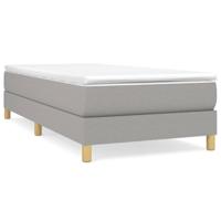 Boxspring met matras stof lichtgrijs 80x200 cm - thumbnail