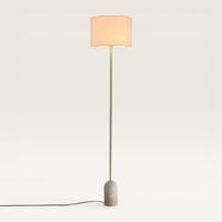 Staande lamp Valira travertino - Met een kap van linnen en voet van travertin - Voor binnen - Zonder lichtbron - thumbnail