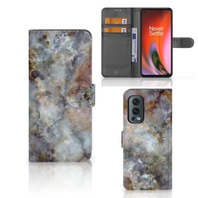 OnePlus Nord 2 5G | Bookcase | Marmer Grijs