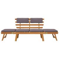 Ligbed met kussen 2-in-1 190 cm massief acaciahout - thumbnail