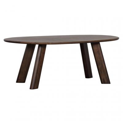 WOOOD Organische Eettafel 'Roundly' Mangohout, 200 x 100cm, kleur Walnoot WOOOD Organische Eettafel 'Roundly' Mangohout, 200 x 100cm, kleur Walnoot