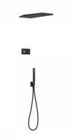 Regendoucheset Elektronisch Tres Slim Exclusive Inbouw Thermostatisch Mat Zwart - thumbnail