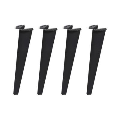 Massief stalen meubelpoot zwart taps 11,5 bij 7 cm en hoogte 40 cm - 4 stuks