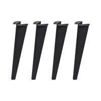 Massief stalen meubelpoot zwart taps 11,5 bij 7 cm en hoogte 40 cm - 4 stuks - thumbnail
