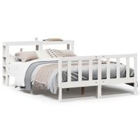 Bedframe zonder matras massief grenenhout wit 150x200 cm - thumbnail