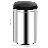 VidaXL Prullenbak met automatische sensor 30 l roestvrij staal - thumbnail