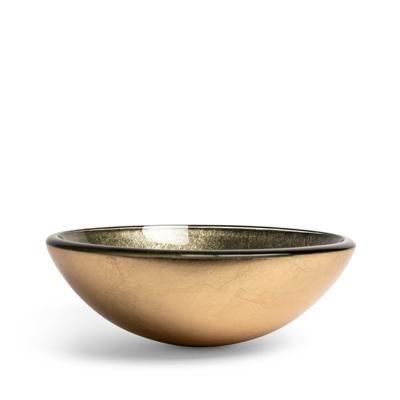 Saniclass Pesca Limone Waskom - 30x10,5cm - rond - gehard glas - goud groen GS-H93683 Saniclass Pesca Limone Waskom - 30x10,5cm - rond - gehard glas - goud groen GS-H93683