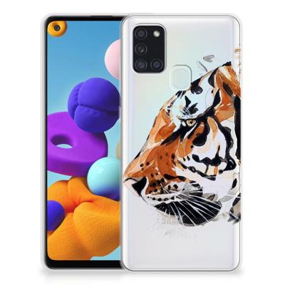 Smartphone hoesje Samsung Galaxy A21s Watercolor Tiger
