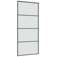 Schuifdeur met beslag 90x205 cm ESG-glas en aluminium - thumbnail