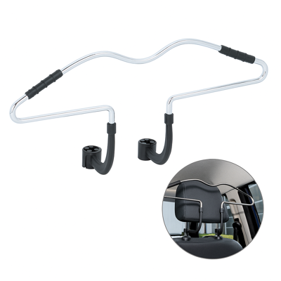 Dunlop auto kledinghanger voor hoofdsteun 42,5x3x14,3cm chroom/zilver