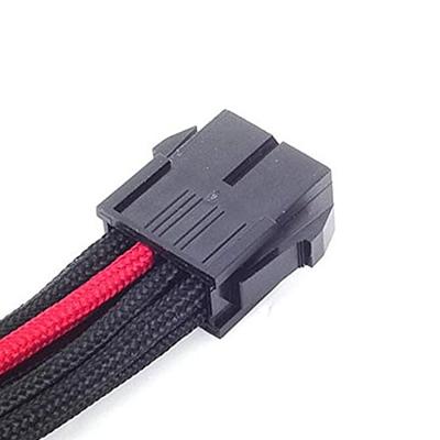 SilverStone adapter 8-pin eps > 4+4-pin eps (zwart/rood, pp07-eps8br, lite retail)