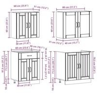 4-delige Keukenkastenset Lucca bewerkt hout glanzend wit - thumbnail