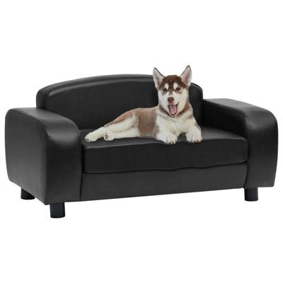 VidaXL Hondenbank 80x50x40 cm kunstleer zwart
