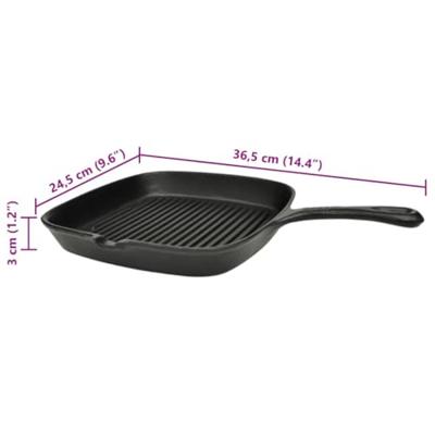 VidaXL Grillpan gietijzer 24x23 cm - thumbnail