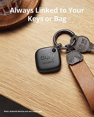 Eufy Security SmartTrack Link-sleutelzoeker (zwart, 2-pack), compatibel met Apple Find My (iOS), Key Finder, Bluetooth-tracker voor oortelefoons en bagage, telefoonzoeker, waterdicht