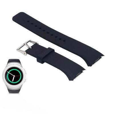 Effen kleur polsband horloge band voor Galaxy Gear S2 R720 (zwart)