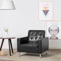 Fauteuil zwart 75x70x75 cm kunstleer - thumbnail