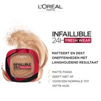 L'Oreal Paris Infaillible 24H Fresh Wear Powder Foundation 120 Vanilla - Lichte huid warm gele ondertoon. - thumbnail